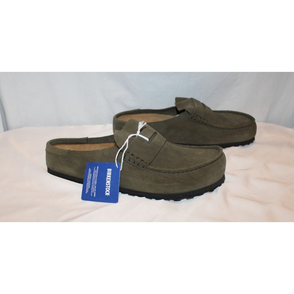 Birkenstock Men Naples Wrapped Suede Sandals Slip Ons THYME GREEN EU 46 REGULAR